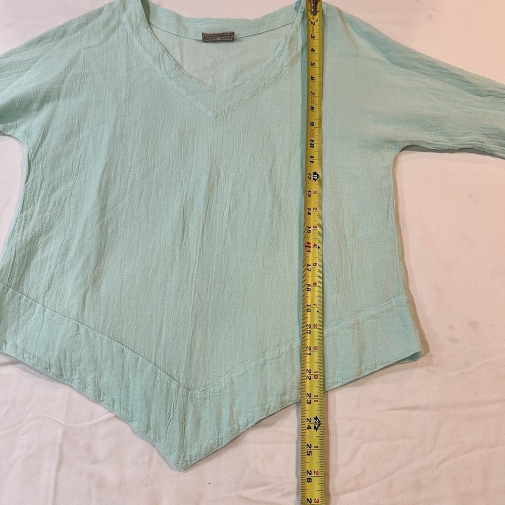 Cottonways Dorie coastal beach Cotton Gauze Mint GTop Size 0 XS/S Blouse V‎ Neck - Picture 5 of 10